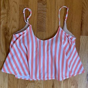 Kortni Jeane Peach Stripe swing swim top